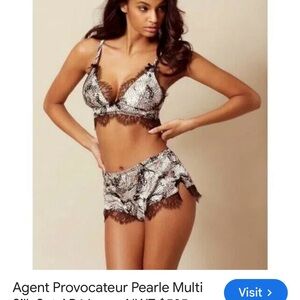 Agent Provocateur Black and White Lace Bralette